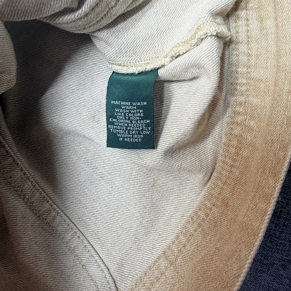 LRL Lauren Jeans Co Ralph Lauren Womens Denim Jacket Large Beige Stretch - Picture 6 of 8